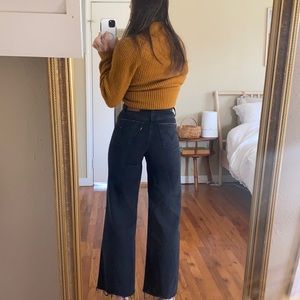 LEVI Ribcage, Wide Leg, Black Jeans - Size 24